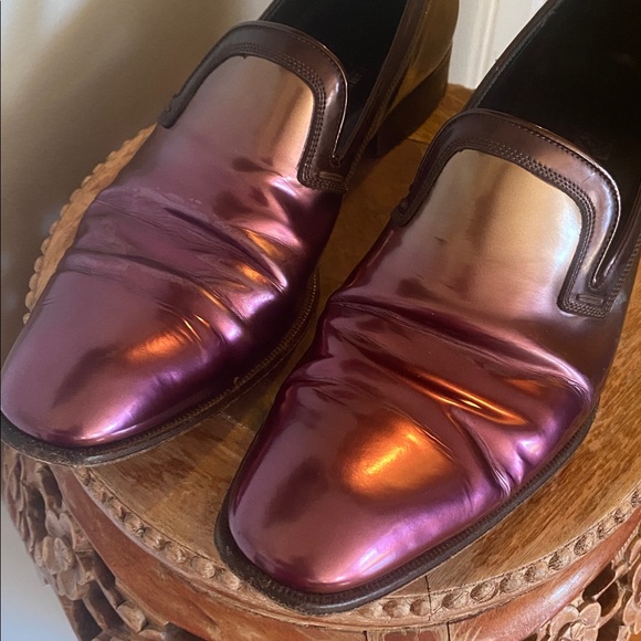 ❤️‍?SALVATORE FERRAGAMO 8 Brown Burgundy Ombre Leather Slip On Loafers❤️‍? main image 13